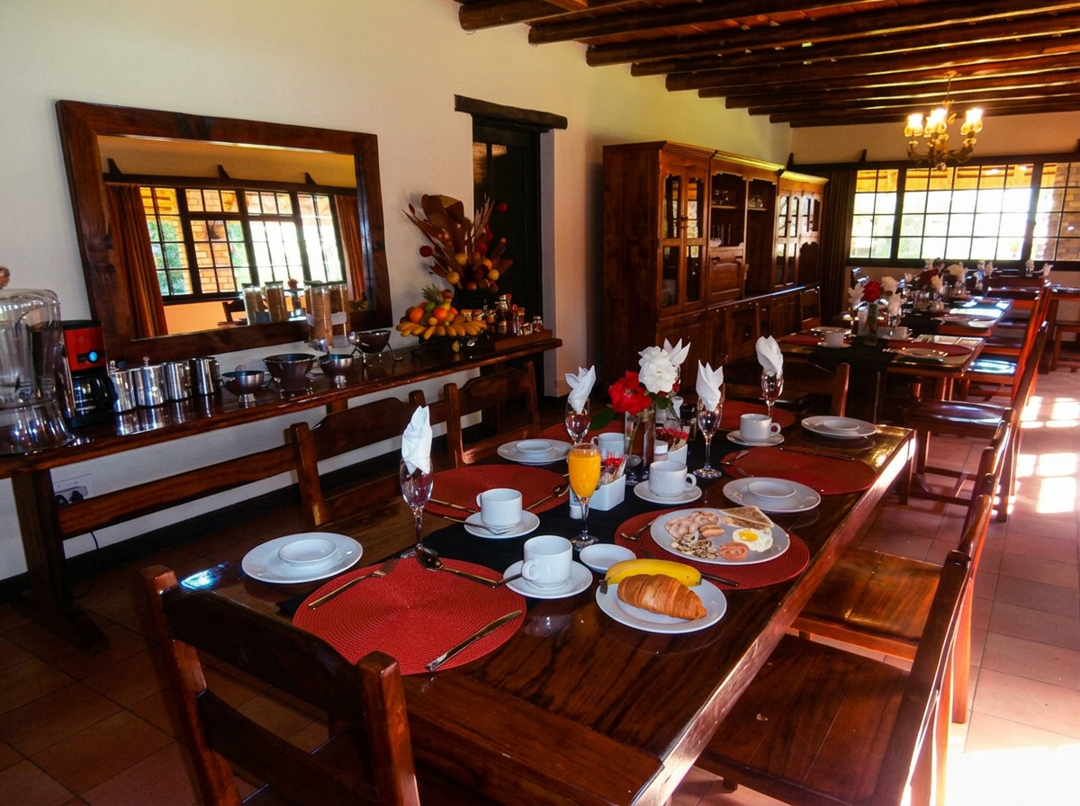 Dining room at breakfast